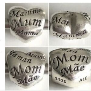 Pandora authentic Mom mother charm moms of the world languages heart sterling